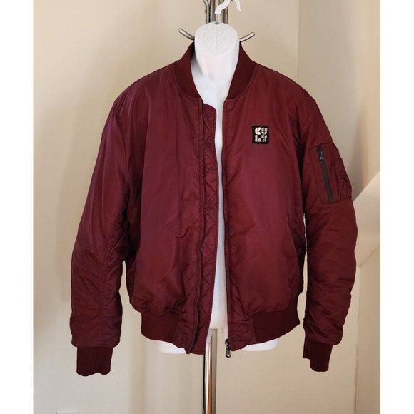 Cult of Individuality Men’s Maroon (gold quilt inside) Bomber Jacket Size XL - Picture 2 of 16